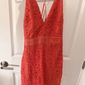 Elegant Red Lace Dress